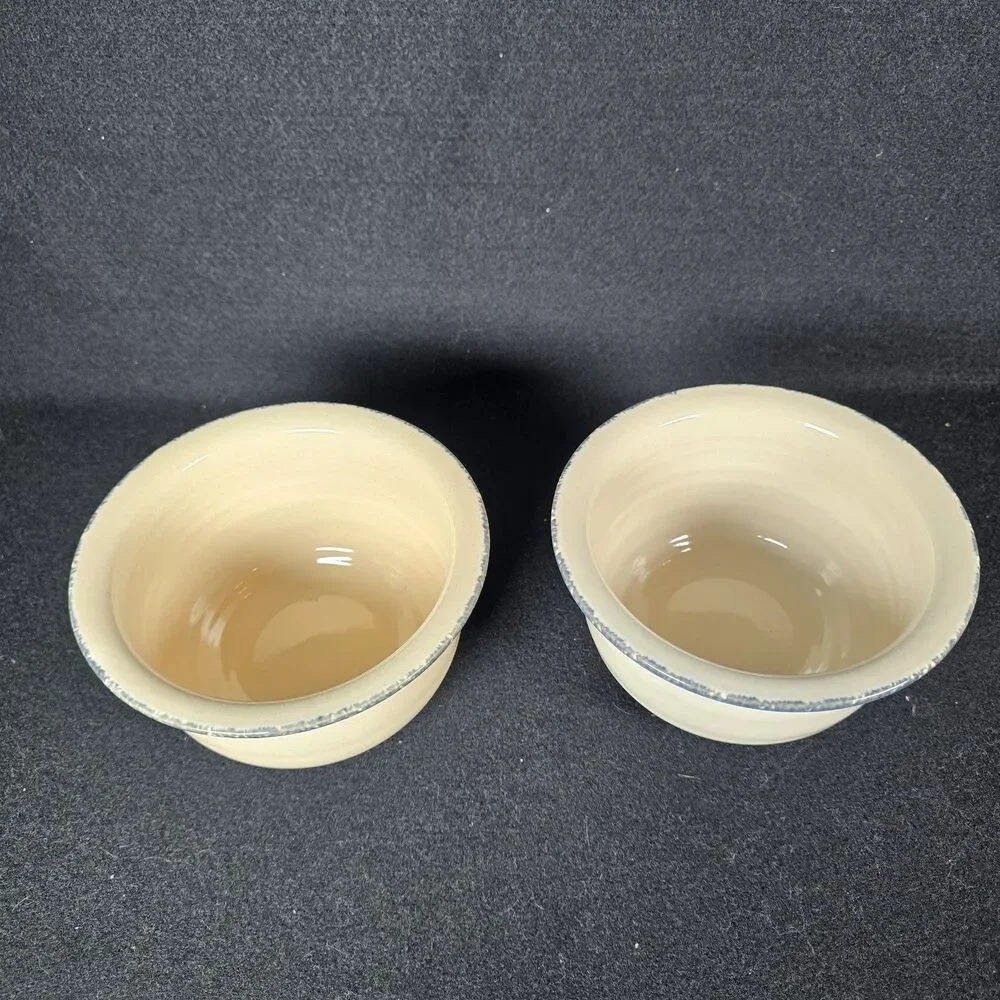 Home & Garden Party Ltd Stoneware Bowls Black Bear 2004 Made In USA Set of 2